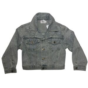 Lola + The Boys Crystal Bow Denim Jacket- Girls Size 8